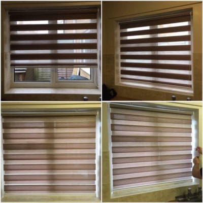 Day and night window blinds - fitting and installation service - wooden effect - Leominster - Herefordshire