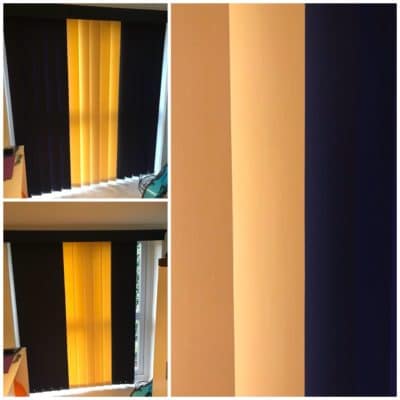 Vertical Blinds mix coloured fitting Bromyard fitting - made to measure