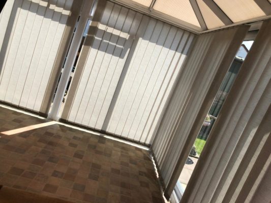 vertical blinds - conservatory blinds - in hereford - slats - wide window inside