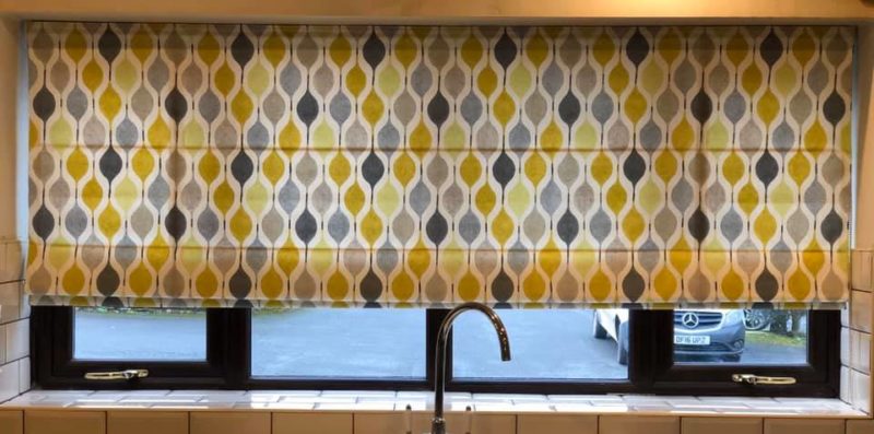 Roman yellow pattern blinds