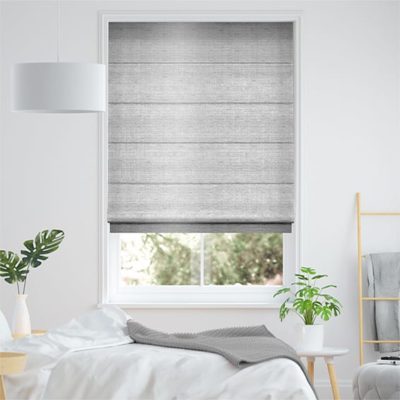 Grey colour of roman blinds fitting and installation made to measure