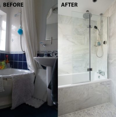 Tiling service Hereford Leominster Kitchen bathroom before after