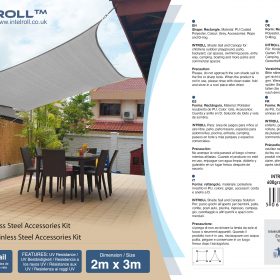 2x3 Intelroll Sun Shade Sail Package Grey - INTROLL - garden patio canopy