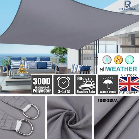 Waterproof Sun Shade Sail Garden Patio Sunscreen Awning Canopy UV Protected UK