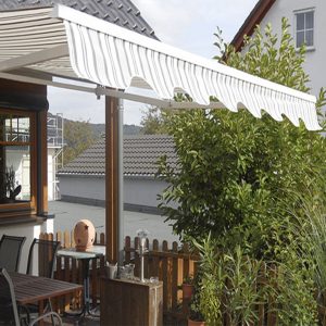 INT300 Patio Garden Retractable Awnings Intelroll Grey Stripes 01