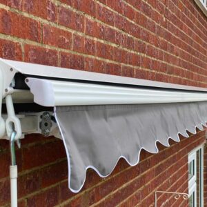 Intelroll Half Cassette Patio Garden Awnings White Frame colour grey fabric Hereford retractable