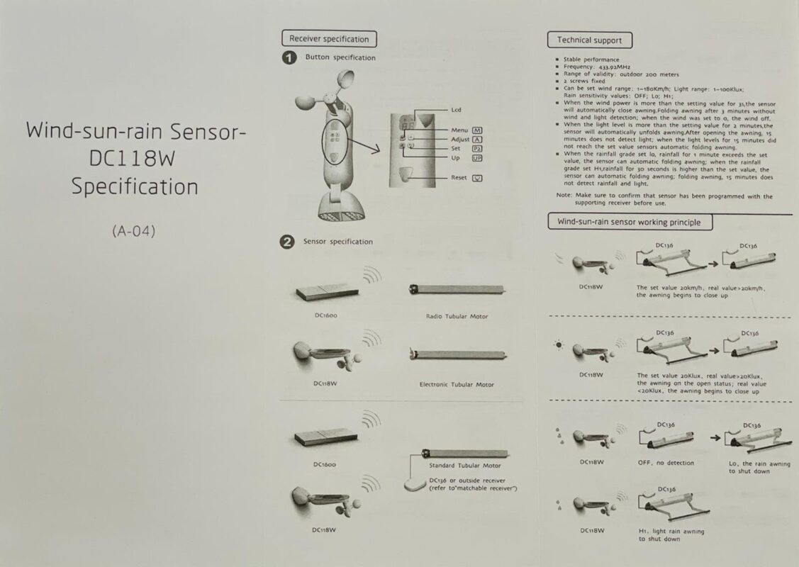£149 - Intelroll - Wind Sun Sensors in one device - Wireless - Intelroll