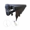 INT400 – Half Cassette – Garden Patio Awnings | Retractable ELECTRIC – Remote Control | Heavy Duty | 40mm bar | Colour Grey Frame Grey Fabric 300gsm