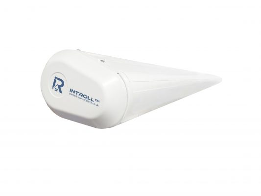 INT500 - Full Cassette Electric and Manual Control Patio Garden Awnings closed position Intelroll white frame