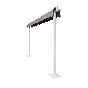 Intelroll Awnings - Double Sided Free Standing colour grey fabric closed position