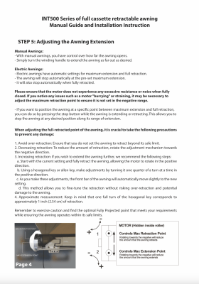 INTELROLL INT500 MANUAL GUIDE HANDBOOK MOTORISED AWNING LED CANOPY INSTALL RETRACTABLE ELECTRIC INTROLL INT INSTALLATION