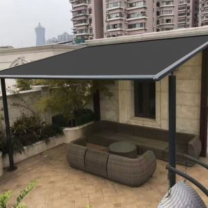 Intelroll INT800 Pergola Awnings 4 support legs colour grey frame and fabric retractable