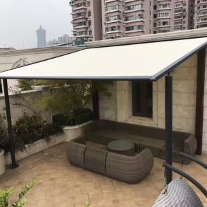 Intelroll INT800 Pergola Awnings Conservatory with legs black and colour bright fabric