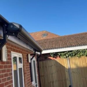 Gutter bracket side view colour grey closed awnings by Intelroll