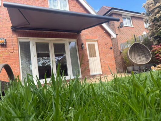 FRADLEY WS13 8UH INTELROLL AWNING INT500 GREY COLOUR FABRIC ELECTRIC OUTDOOR SOCKET 11TH MAY 2026 INSTALLED