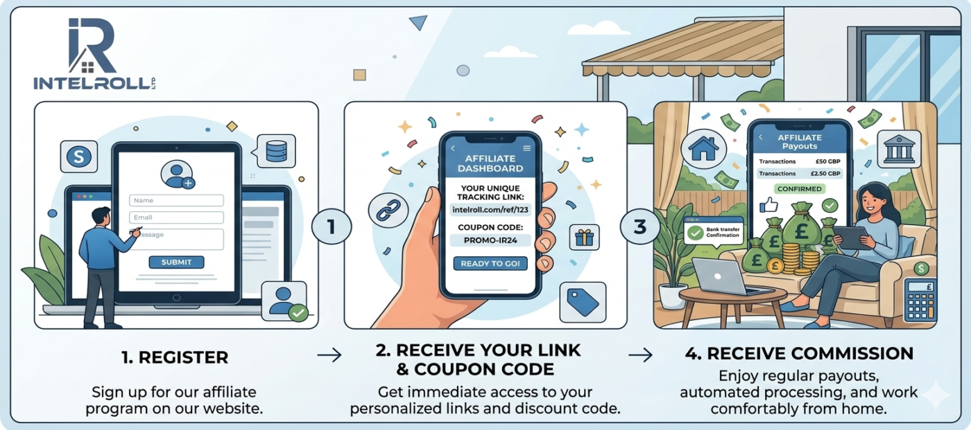 Affiliate Program Intelroll Infographics by Gemini - Awnings